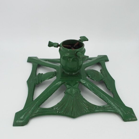 Vintage Green Cast Iron 11x11 German Christmas Tree Stand - Picture 3 of 14